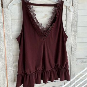 Maroon blouse sleeveless
